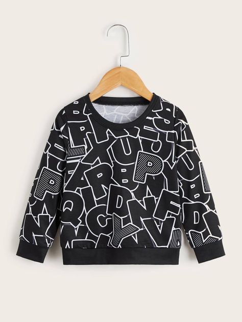 Toddler Boys Sweatshirt, Armani Sweatshirt, Boys Prints, Black And White T Shirts, Kids Nightwear, Zara Boys, Toddler Fall, Shirt Design Inspiration