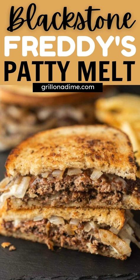 Patty Melt On Blackstone, Patty Melt Sandwich, Best Patty Melt, Beef Patties Recipes, Patty Melt Recipe, Griddle Cooking Recipes, Hamburger Recipes Patty, Outdoor Cooking Recipes, Cooking Stone