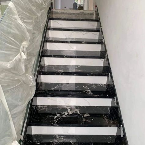 Marble stairs design ✨ #marblestairs #marblestair #marblestairdesign #stairdesign #stairs #hairstyletutorial #hairstylist Marble Stairs Design, Stairs Tiles Design, Granite Stairs, Home Window Grill Design, Staircase Interior Design, Tile Steps, Staircase Design Modern, Cladding Design, Stairs Design Interior