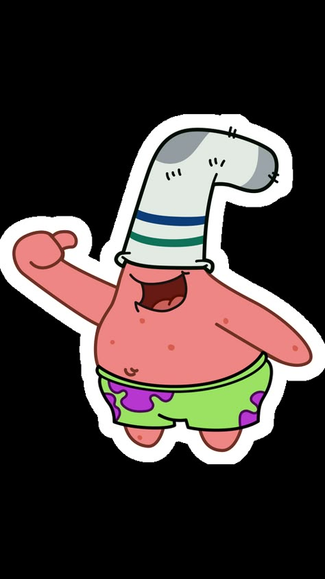 Cute Patrick Star found a cool hat that fits his head shape. Believe it or not, this is a sock! The SpongeBob sticker called Patrick Star with Sock on Head!. Patrick Star Cool, Patrick Cool, Patrick Star Wallpapers, Patrick Star Drawing, Cute Patrick Star, Patrick The Star, Patrick Drawing, Cute Patrick, Patrick Spongebob