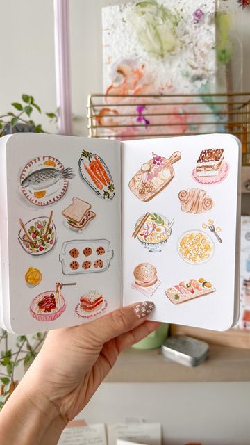 Watercolor Food Tutorials, Watercolor Food Illustration, Food Art Painting, Start Drawing, Bujo Ideas, Watercolor Food, You Found Me, Doodle Inspiration, Cute Desktop Wallpaper