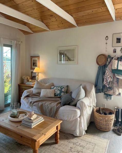 Loving how our #MondayMuse @rosadelee styled her archive in her seaside cottage! The archive is meant to be seen & celebrated. Seaside Cottage Interior, Seaside Cottage Decor, Key West House, Cottage Interior, Seaside Cottage, Little Cottage, Humble Abode, Coastal Cottage, July 15