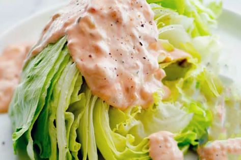 Dressing Essentials: Thousand Island, Part Deux #justapinchrecipes Easy Big Mac Salad, Homemade Thousand Island Dressing, Homemade Salad Dressings, Big Mac Salad, Mac Salad, Thousand Island, Wedge Salad, Thousand Island Dressing, Salad Dressing Recipes Homemade