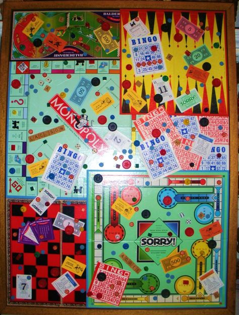 16 Patch Quilt, Old Board Games, Board Game Pieces, Anna Grace, Vintage Board Games, Game Boards, Classic Board Games, Found Object Art, Game Themes