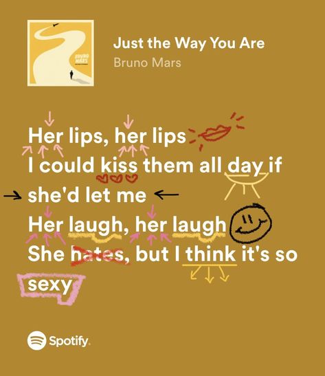 Just The Way You Are Spotify, Aesthetic Love Song Lyrics, Yellow Spotify, Falling In Love Songs, Music Letters, Song Lyric Posters, Inspirational Quotes For Students, Meaningful Lyrics, Song Suggestions