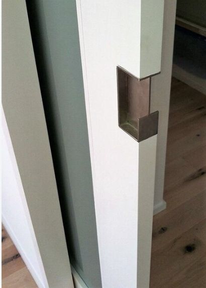 Sliding Door Pull, Pocket Doors Handles, Pocket Door Edge Pull, Pocket Door Pull Handle, Modern Pocket Door Hardware, Unique Pocket Doors, Pocket Door Hardware Bathroom, Pocket Door Handles Ideas, Pocket Door Handle