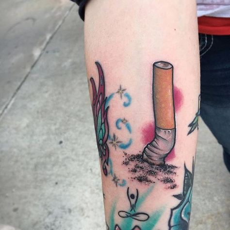 Cigaret tattoo 12 Tattoos, Finger Tattoo For Women, Creepy Tattoos, Christopher Columbus, Laser Tattoo, Laser Tattoo Removal, New Food, Sister Tattoos, Tattoo Trends