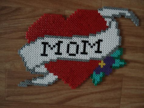 pinterest needs more #perler! Tattoo Mom, Hamma Beads Ideas, Pixel Beads, Melty Bead Patterns, Pearl Beads Pattern, Hama Beads Design, 8bit Art, Diy Perler Bead Crafts, Perler Crafts