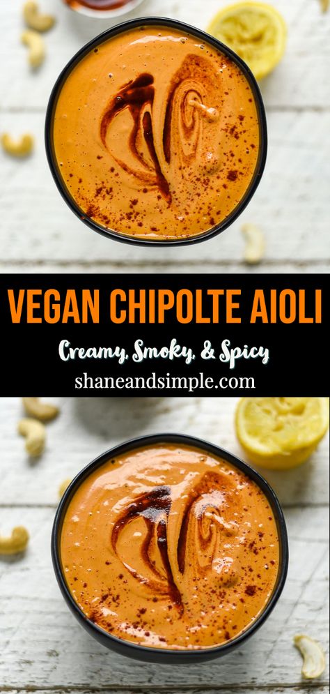 Vegan Chipotle, Aioli Sauce, Chipotle Aioli, Vegan Dip, Vegan Sauces, Vegan Condiments, Aioli, Grocery List, Vegan Eating