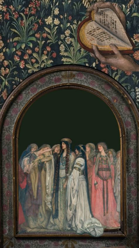 Medieval wallpaper Medieval Aesthetic Painting, Medieval Tapestry Wallpaper, Medieval Painting Wallpaper, Dark Baroque Art Wallpaper, Medieval Wallpaper Desktop, Medieval Life Aesthetic, Medieval Phone Wallpaper, Modern Medieval Aesthetic, Medieval Revival Aesthetic