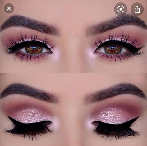 Pink Glitter Makeup, Rosa Make-up, Make Up Diy, Pink Smokey Eye, Make Up Designs, Mekap Mata, Video Makeup, Trendy Eyeshadow, Pink Eye Makeup