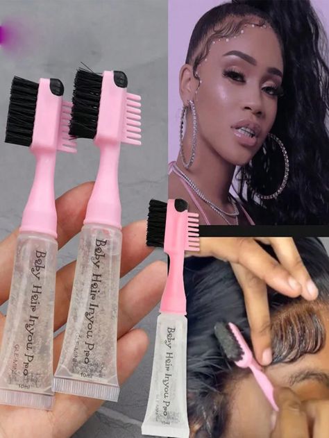 1PC Baby Hair Edges Brush for 3 In 1 Baby Hair Inyou Pro Waterproof Quick Edge Control Brush with Gel for Baby HairI discovered amazing products on SHEIN.com, come check them out! Hair Edges, Hair Black Women, Edge Control, Wig Lace, Hair Black, Baby Hair, Baby Hairstyles, Hair Straightener, Trendy Outfits