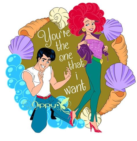 Ariel Eric, Ariel And Eric, Disney Princess Modern, Disney Crossovers, Mermaid Disney, Disney Ariel, Brownie Cake, Disney Princess Art, Ariel The Little Mermaid