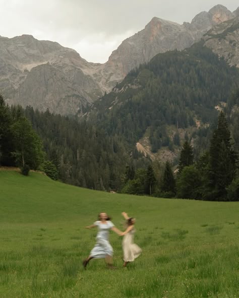 painting the mountains with wild joy / @natanja.eilen & I running around rolling green hills last August, taken with a self timer ⛰️🌞🫶🏻 #austria #austrianmountains #mountains #motionblur #portraitphotography #salzburgerland #creativeselfportrait #selfportrait Mountains Vision Board, Ritika Core, Living In Mountains, Hill Photoshoot, Vision Board Night, Running Through A Field, Hike Photography, Mountain Top View, Running Hills