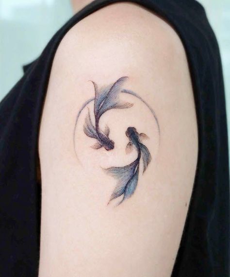 Betta Tattoo, Betta Fish Tattoo, Koi Fish Tattoos, Geisha Tattoos, Goldfish Tattoo, Pisces Tattoo Designs, Private Tattoos, Bone Tattoo, Pisces Tattoos