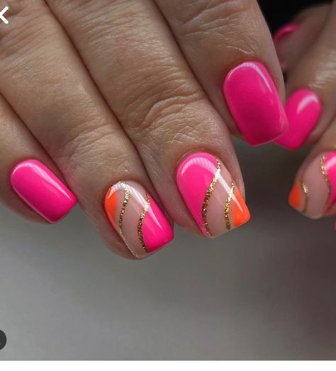 Summer Gel Nails, Summery Nails, Modern Nails, Vibrant Nails, Her Nails, Cute Gel Nails, Dipped Nails, Classy Nails, Short Acrylic Nails