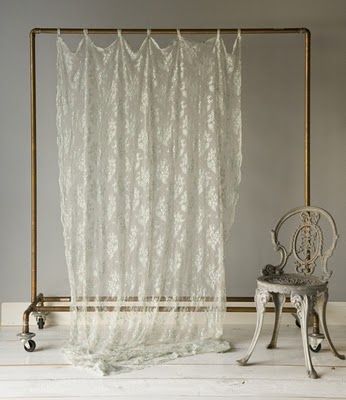 Lace Curtain Panels, Curtains Ideas, Inexpensive Clothes, No Sew Curtains, Drop Cloth Curtains, Kids Bedding Sets, Rustic Curtains, Deco Retro, Lace Curtains