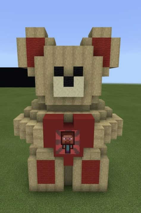 Minecraft Bear Build, Minecraft Building Ideas Valentines, Love Minecraft Builds, Minecraft Teddy Bear Build, Minecraft Valentines Build Ideas, Teddy Bear Minecraft Build, Valentine Minecraft Builds, Valentines Minecraft Builds, Minecraft Couple Ideas