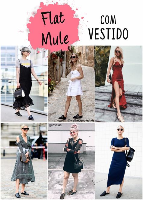 Mules With Dress Outfit, Outfits With Mules Flats, Mules With Dress, Outfits With Mules, Mules Shoes Outfit, Pointy Mules, Mule Shoes Outfit, Mules Outfit, Girly Style Outfits