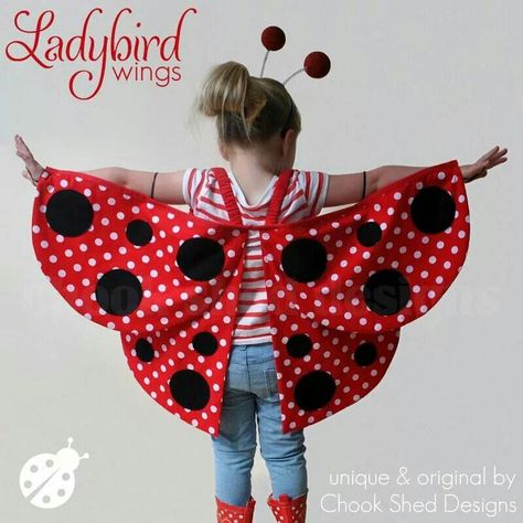 Ladybug Inspired Dress, Freehand Crochet, Ladybug Costume, Butterfly Costume, Sewing Kids Clothes, Kids Dress Up, Wings Costume, 80s Movies, Creation Couture