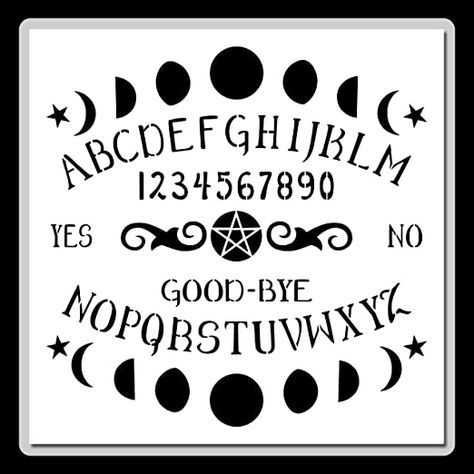 Ouji Board Drawing, Witchy Stencils, Ouija Board Aesthetic, Diy Ouija Board, Witch Board, Handbag Ideas, Cloud Stencil, Cricut Svgs, Beaded Things