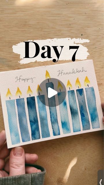 Kristin Van Leuven | Watercolor artist and instructor on Instagram Hanukkah Cards Handmade, Jewish Art Projects, Watercolor Candles, Holiday Card Design, Watercolor Christmas Cards Diy, Card Design Ideas, Watercolor Holiday Cards, Watercolor Holiday, Watercolor Blog