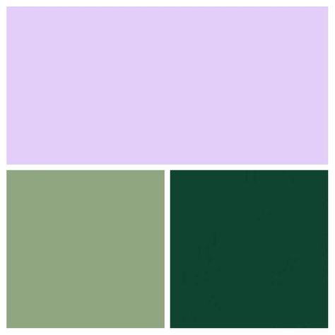 Camas’s colors- lavender/lilac, sage green, hunter green Lilac And Green Interior, Lilac And Sage Green Aesthetic, Sage Green And Purple Quince, Hunter Green And Lavender Wedding, Sage Green And Lilac Party Decor, Lilac And Emerald Green, Lilac And Green Room, Lavender Green Aesthetic, Green And Lilac Aesthetic