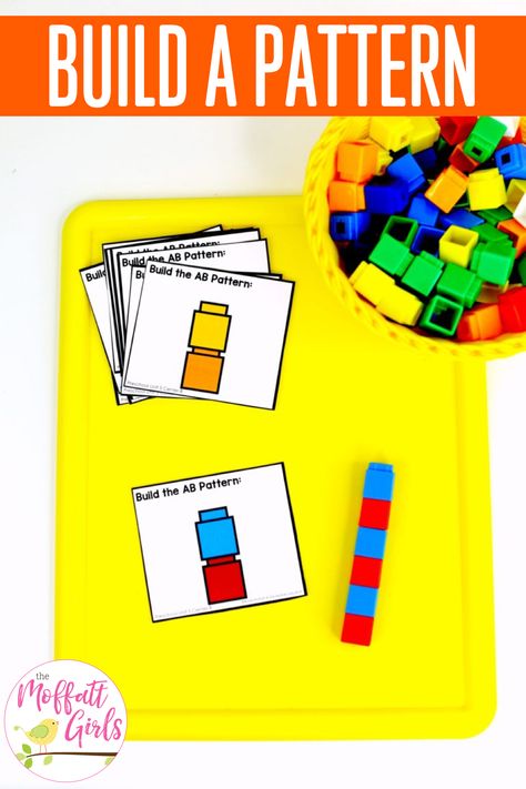 Unifix Cube Activities Preschool, Preschool Math Patterns, Math Patterns Activities, Kindergarten Math Patterns, Preschool Math Curriculum, Foundation Maths, Patterning Kindergarten, Math Shapes, Early Numeracy