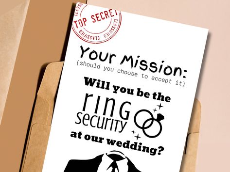 Small Simple Wedding, Manila Folder, Ring Bearer Proposal, Security Badge, Ring Security, Badge Template, Precious Rings, Groomsmen Proposal, Diy Brides