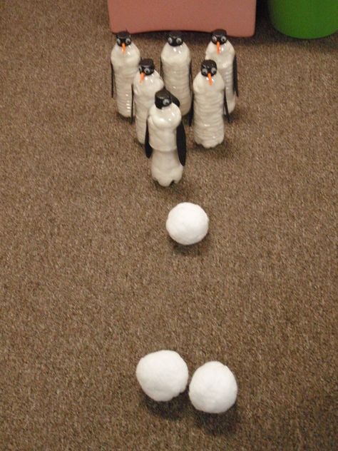 Penguin Gross Motor Activities, Penguin Playdough, Penguin Bowling, Polar Bear Theme, Winter Activities For Toddlers, Penguin Activities, Penguin Day, November Baby, Winter Activities Preschool