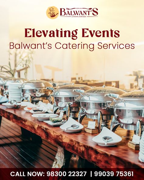 Balwant's Catering Services deliver more than just delicious food; we craft culinary experiences that leave lasting impressions. With our dedication to quality, attention to detail, and personalized service, we turn every event into a memorable occasion.  From elegant weddings to corporate gatherings, trust Balwant's to exceed your expectations and tantalize your taste buds with our exquisite cuisine.  📍 10/B, Harish Mukherjee Rd, Bhowanipore, Kolkata, West Bengal 700025  📞 099039 75361 Catering Content Ideas, Catering Poster, Catering Menu Design, Indian Food Catering, Holiday Catering, Outdoor Catering, Restaurant Ad, Corporate Catering, Elegant Weddings