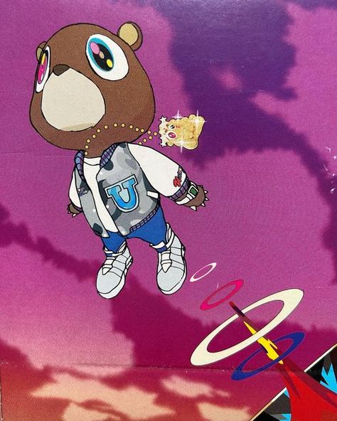 Kanye West Graduation Bear, Kanye West Bear, Graduation Bear, Bear Drawing, Animation Sketches, Music Painting, West Art, Dark Art Tattoo, Swag Cartoon