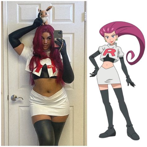 Pokemon Cosplay Female, Team Rocket Costume, Jessie Cosplay, Rocket Cosplay, Team Rocket Cosplay, Jessie Team Rocket, Pokemon Halloween Costume, Jessie Pokemon, Cosplay Pokemon