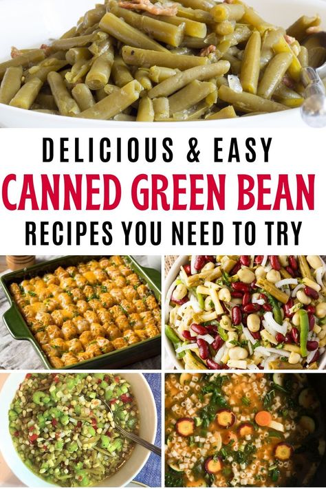 Different Ways To Make Green Beans, Recipes With Canned Vegetables, What To Do With Canned Green Beans, Recipes Using Green Beans, Recipes For Canned Green Beans, Canned Vegetables Recipes, Canned Green Beans Recipe Ideas, Recipes With Canned Green Beans, How To Make Canned Green Beans Better