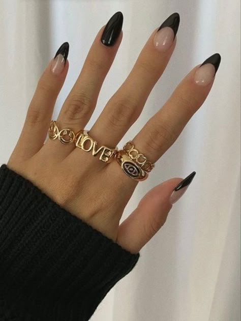 Black Elegance, Goth Nails, Transparent Nails, Gold Nail, Wanting More, Man Hat, Acrylic Nails Coffin Short, Prom Nails, Minimalist Nails