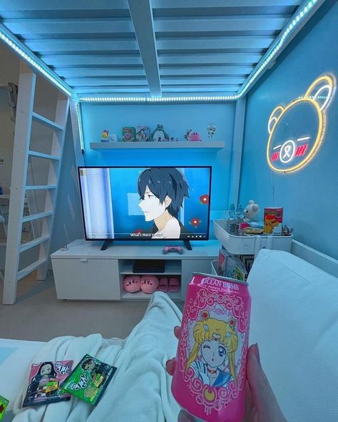 Anime Bedroom Ideas, Otaku Room, Gamer Room Decor, Cute Bedroom Ideas, Room Redesign, Anime Decor, Anime Room, Gaming Room Setup, Cute Bedroom Decor