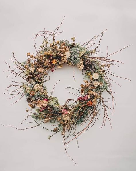 Williamsburg Wreath, Dried Wreaths, Shabby Wreath, Dried Wreath, Willow Wreath, Natural Wreath, Floral Christmas, Dried Flower Wreaths, Twig Wreath