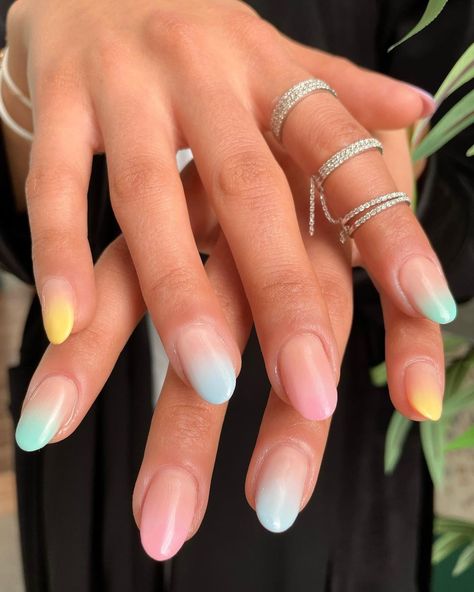 Pastel Ombres 💘 #Baseandboon #nailart #riyadh #nailitdaily | Instagram Ombre Nails Pastel, Easter Nail Ideas, Easter Nail, Easter Nails, Holiday Outfit, Riyadh, Ombre Nails, Nails Art, Trendy Nails