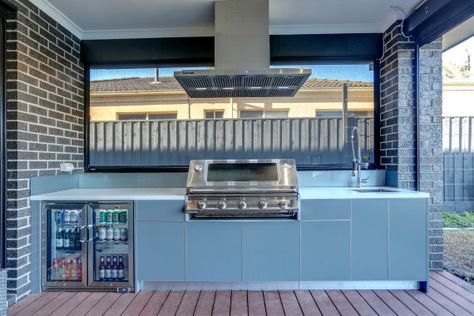 Outdoor Alfresco Kitchens Melbourne | Alfresco Kitchens, Outdoor Kitchen Cabinets Melbourne Alfresco Designs, Outdoor Alfresco, Outdoor Living Kitchen, Outdoor Bbq Area, Outdoor Kitchen Cabinets, Outdoor Kitchen Bars, Outdoor Bbq Kitchen, Farmhouse Outdoor, Open Plan Kitchen Living Room