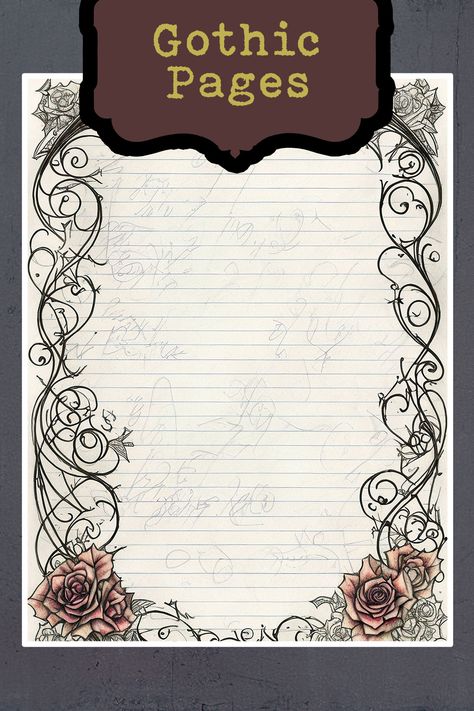 Academia Notes, Gothic Planner, Dark Academia Printable, Gothic Writing, Gothic Setting, Gothic Academia, Life Binder, Notes Planner, Digital Notebooks