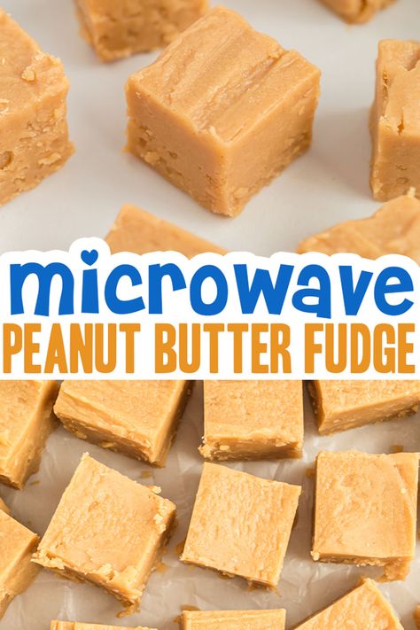 Easy, creamy, and made in the microwave! This peanut butter fudge is absolutely perfect! #recipe #fudge #candy Creamy Peanut Butter Fudge, Microwave Peanut Butter Fudge, Easy Peanut Butter Fudge, Fudge Candy, Peanut Butter Fudge Recipe, Peanut Butter Fudge Easy, Microwave Fudge, Chunky Peanut Butter, Fudge Recipes Easy