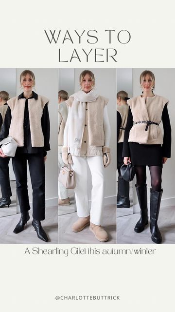 Shearling Gilet Outfit, Borg Gilet Outfit, Cream Gilet Outfit, Borg Gilet, Cream Gilet, Gilet Outfit, By Charlotte, Wardrobe Basics, Style Tips