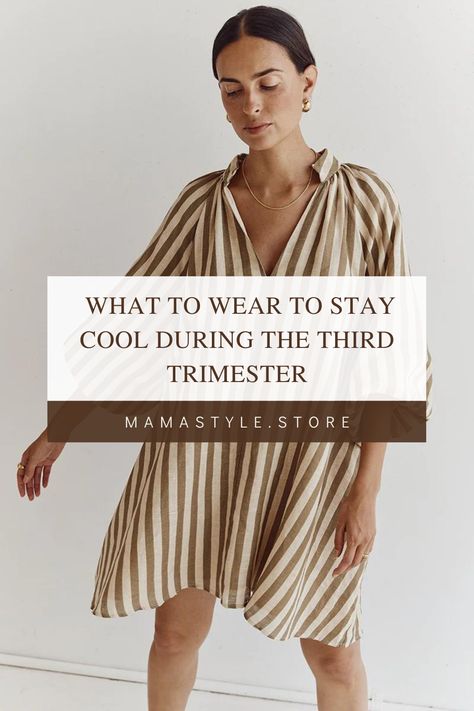 Looking for third trimester outfits? Here are some ideas for what to wear to stay cool and stylish in your third trimester. Image: @disshofficial Third Trimester Outfits, Third Trimester Fashion, Summer Pregnancy Outfits, Maternity Fashion Dresses, Third Trimester Pregnancy, Tie Belt Dress, Linen Slip Dress, Pregnancy Style, Breathable Clothes