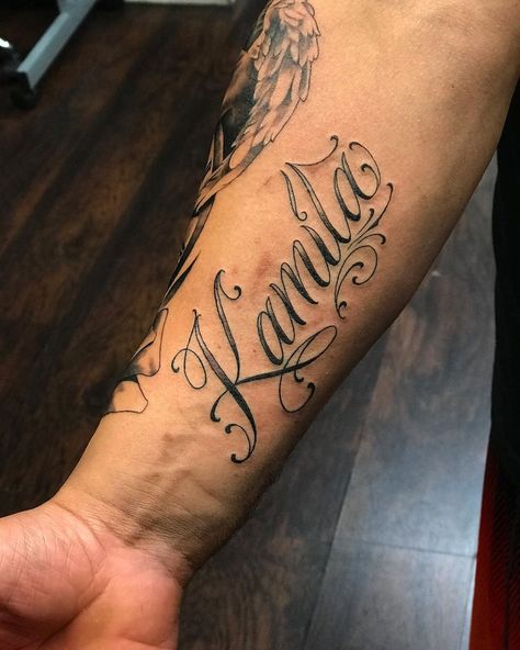 Kamila #lettering #script #kamila #name #tattoo #ink Inspirational Tattoos, Tattoo Quotes, Tatting, Skin, Tattoos