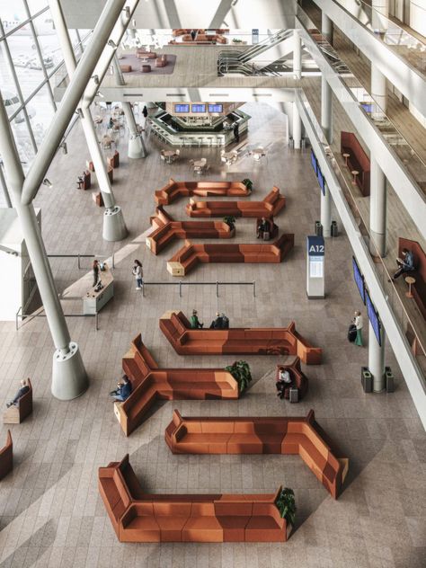 Derlot Aviation was created with airport travellers in mind. Focus Design, Aviation Furniture, Geometric Nature, Seating Furniture, Airport Design, Showroom Interior Design, Relaxing Places, Lounge Design, Aviation Industry