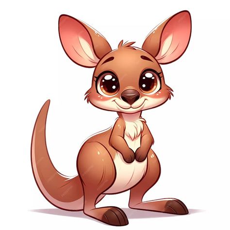 Premium Photo | Cute Cartoon Kangaroo Smiling Adorable Australian Wildlife Illustration Cute Kangaroo Illustration, Australian Animals Illustration, Kangaroo Clipart, Kangaroo Cartoon, Cartoon Kangaroo, Kangaroo Drawing, Kangaroo Illustration, Kangaroo Art, Jungle Animal Art