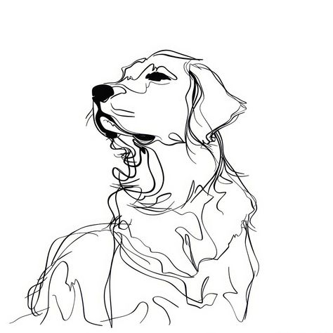 Golden retriever doodle drawing sketch line. | free image by rawpixel.com Golden Retriever Sketch, Animal Body Parts, Dog Sketch, Line Art Tattoos, Animal Heads, Doodle Drawings, Dog Portraits, Creative Studio, Drawing Sketches