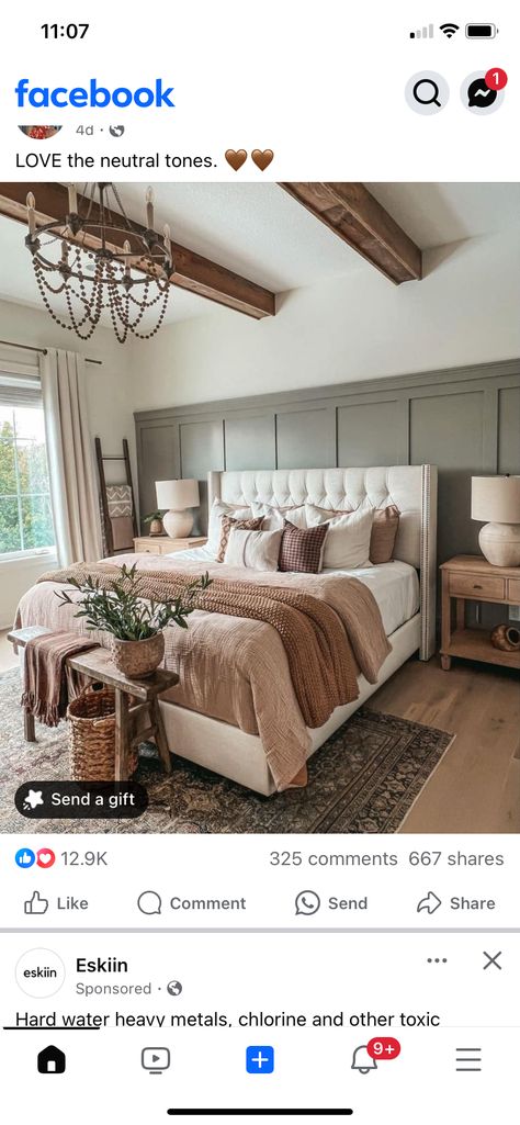 Modern Farmhouse Bedroom Master Suite, Bedroom Ideas Master, Master Suite Bedroom, Huge Bedrooms, Modern Farmhouse Bedroom, Bedroom Decor Cozy, Bedroom Master, Luxury Bedroom Master, Bad Design