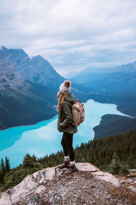 Top-6-Must-See-Canadian-Rockies-Lakes-Peyto-Lake-3-Renee-Roaming Renee Roaming, Peyto Lake, Hiking Photography, Hiking Outfits, Hiking Quotes, Hiking Fashion, Canadian Rockies, Camping Essentials, Banff National Park