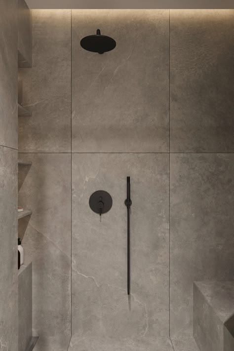 Cement Finish Interior, Washroom Tiles, Concrete Shower, Bathroom Design Styles, Small Bathroom Makeover, Bathroom Tile Designs, Bathroom Trends, Bathroom Design Luxury, Minimalist Bathroom